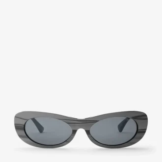 Danny Black Striped Oval Sonnenbrille
