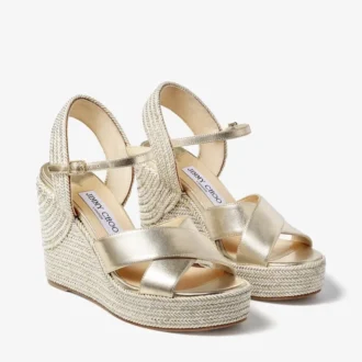 dellena 100 keilsandalen aus champagnerfarbenem nappaleder mit metallischem seilfaden 2 330x330 - Dellena 100 Keilsandalen aus champagnerfarbenem Nappaleder mit metallischem Seilfaden