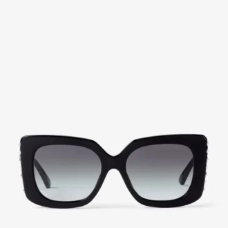 Delphie Sonnenbrille mit schwarzem Schmetterlingsrahmen