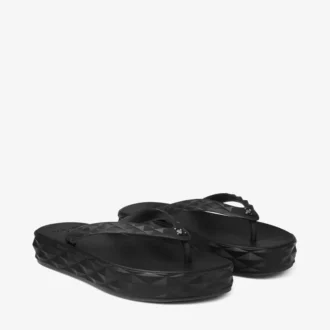 Diamond Flip-Flops aus schwarzem Gummi