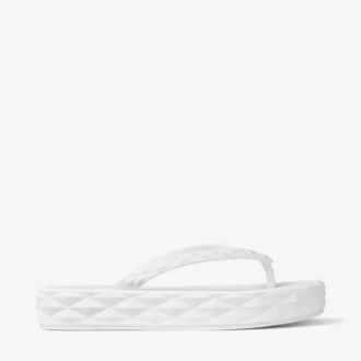Diamond Flip-Flops in optischem Weiß, flache Schuhe aus Gummi