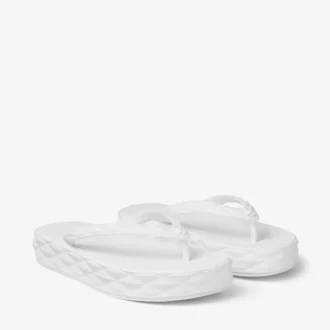 Diamond Flip-Flops in optischem Weiß, flache Schuhe aus Gummi