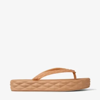 Diamond Flip-Flops Karamellfarbene Flip-Flops aus Gummi