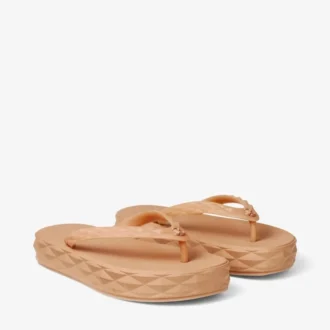 Diamond Flip-Flops Karamellfarbene Flip-Flops aus Gummi