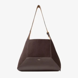 Diamond Hobo Medium Schultertasche aus kaffeefarbenem Wildleder