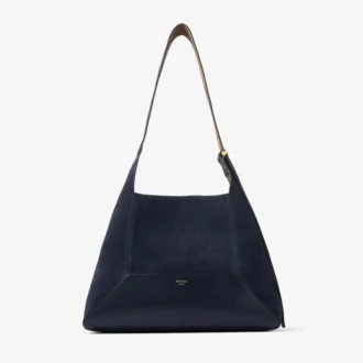 Diamond Hobo Medium Schultertasche aus marineblauem Wildleder
