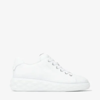 Diamond Light Maxi F – Weiße Low-Top-Sneaker aus Nappaleder mit Plateausohle