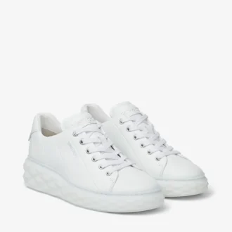 Diamond Light Maxi F – Weiße Low-Top-Sneaker aus Nappaleder mit Plateausohle