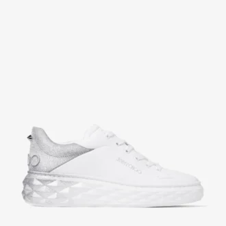 Diamond Maxi F II Weiß & Silber Nappaleder-Glitzer-Sneaker