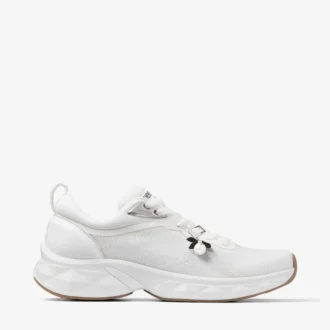 Diamond Run F Weiße Sneaker aus Jacquard-Strick-Mix
