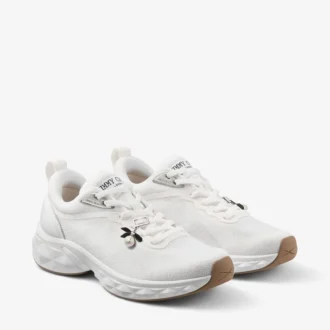 Diamond Run F Weiße Sneaker aus Jacquard-Strick-Mix
