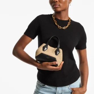 Diamond Tote Mini – Tote-Bag aus natürlicher Raffia