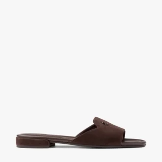 Dina Flache schwarze Slingback-Sandale aus Nappaleder