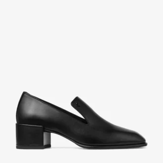 Eliot Slipper 45 Schwarze Vintage-Lederslipper