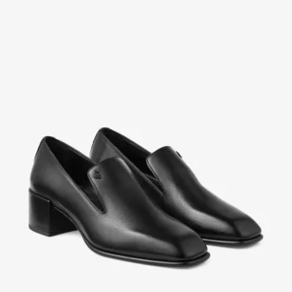 Eliot Slipper 45 Schwarze Vintage-Lederslipper