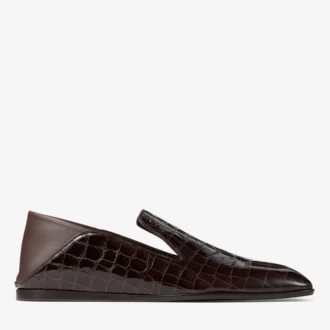 Eliot Slipper Herren-Slipper aus Sambuco-Leder mit Krokodilprägung