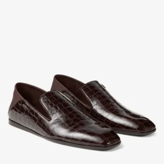 Eliot Slipper Herren-Slipper aus Sambuco-Leder mit Krokodilprägung