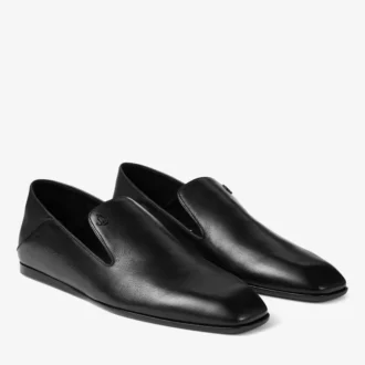 Eliot Slipper Herren-Slipper aus schwarzem Vintage-Leder