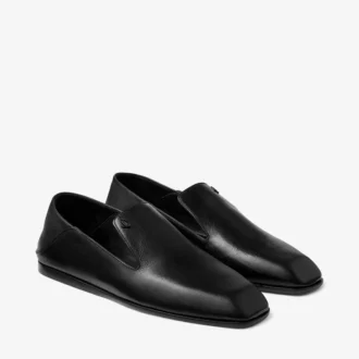 Eliot Slipper Schwarze Vintage-Lederpantoffeln
