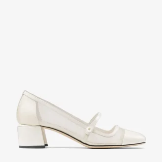 Elisa 45 Latte Pumps aus Lackleder und Mesh