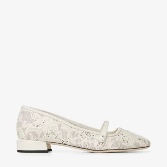 Elisa Ballerina Latte jimmy choo Ballerinas aus perforiertem Nappaleder