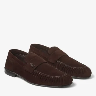 Ellis Loafer M Loafer aus schokoladenbraunem Veloursleder