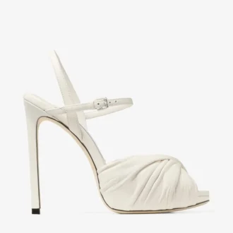 Elly 120 Latte Sandalen aus weichem Glattleder und glänzendem Nappaleder