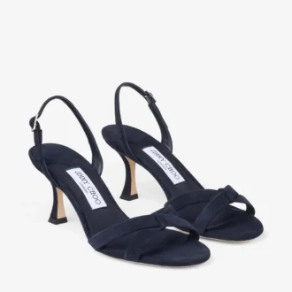 Elsy 70 Marineblaue Wildleder-Slingbacks