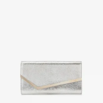 Emmie Clutch aus champagnerfarbenem Glitzerleder