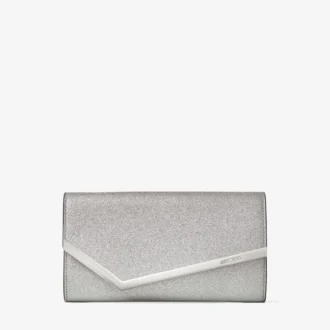 Emmie Clutch aus feinem silberglitzerndem Leder