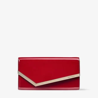Emmie Clutch aus rubinrotem Lackleder
