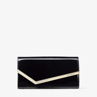 Emmie Clutch aus schwarzem Lackleder