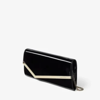 Emmie Clutch aus schwarzem Lackleder