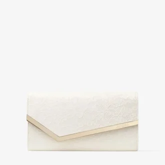 Emmie Ivory jimmy choo Lace Clutch Tasche