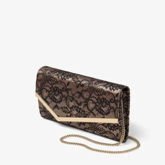 Emmie Schwarz und Ballettrosa jimmy choo Spitzen-Clutch