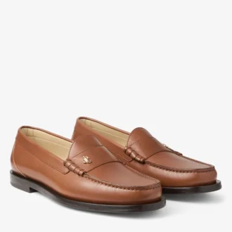 Ethan Loafer – Loafer aus matt gebürstetem Leder in Hellbraun