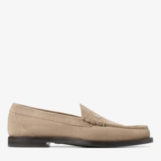 Ethan Loafer – Loafer aus steingrauem Veloursleder