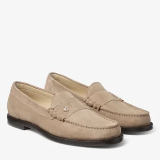 Ethan Loafer – Loafer aus steingrauem Veloursleder