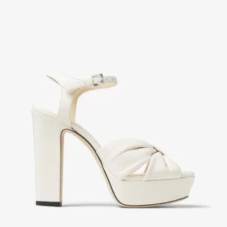 Heloise 120 Latte Nappaleder-Plateausandalen