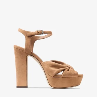 Heloise 120 Toffee-Wildleder-Plateausandalen