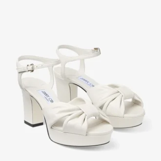 Heloise 80 Latte Plateau-Sandalen aus Nappaleder