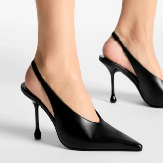 Isa 95 Pumps aus schwarzem Leder