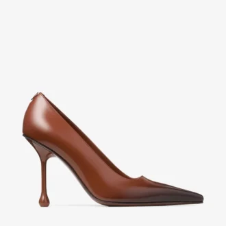Ixia 95 Pumps aus cognacfarbenem, gesprühtem Spazzolato-Leder