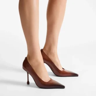 Ixia 95 Pumps aus cognacfarbenem, gesprühtem Spazzolato-Leder
