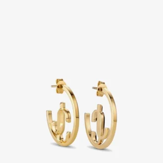 Jc Monogram Hoops Metall mit Goldfinish Jc Monogram Hoops