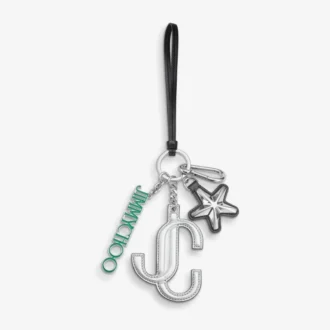 Jc Multi Charm Silber & Grün Metallic Nappa Star Logo Taschenanhänger