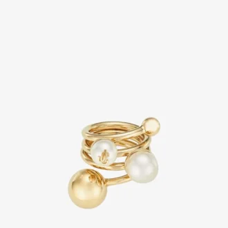 Jc Multi Pearl Ring – Metallring mit Goldfinish und Perlen