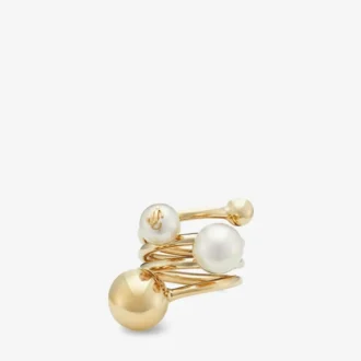 Jc Multi Pearl Ring – Metallring mit Goldfinish und Perlen
