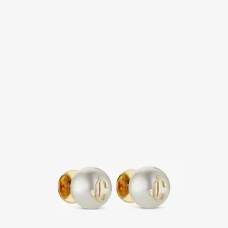 Jc Pearl Studs Jc Pearl Stud-Ohrringe aus metallisch-goldfarbenem Metall
