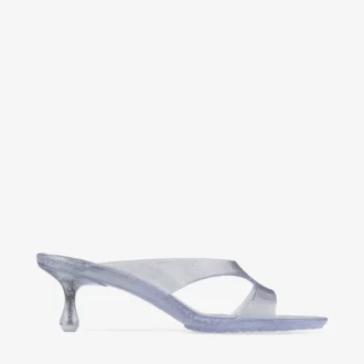 Jelly Drop 50 Silberne Glitzer-Jelly-Sandalen